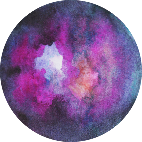 Hand-Painted Watercolor Space Galaxy Planet
